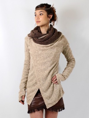 Toonzshop Adrika Cardigan Kofta Dam Beige Bruna | HOFZX-8635