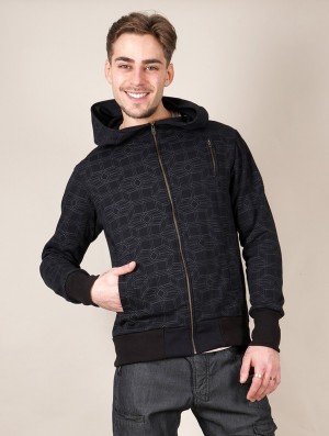 Toonzshop Aegnor Cubes Zipped Hoodie Hoodie Herr Svarta | GATYK-3108