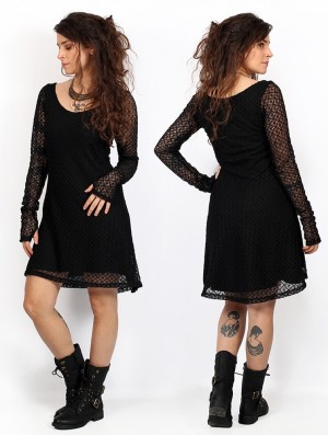 Toonzshop Alchemÿa Crochet Lining Dress Klänning Dam Svarta | JGYNQ-4862