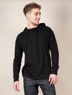 Toonzshop Aldaron Hooded Long Sleeve Shirt Skjorta Herr Svarta | AEHTS-0746