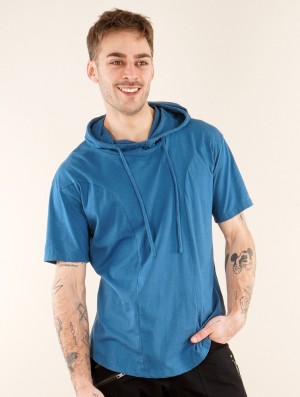 Toonzshop Aldaron Hooded T-shirt T-Shirt Herr Blå | MFDSP-9375