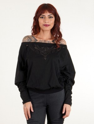 Toonzshop Aliyan Zohraa Batwing Sleeves Top Blast Dam Svarta | VLGPS-9405