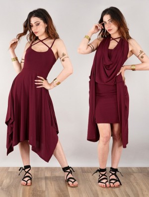 Toonzshop Amethyst Short Dress Klänning Dam Wine | IBUTA-7423