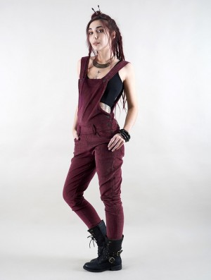 Toonzshop Arawat Corduroy Overalls Byxor Dam Wine | WJLDF-9752