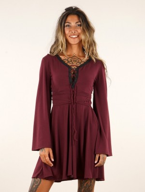 Toonzshop Bohemian Dress "Orphée" Klänning Dam Wine | GONSQ-2308