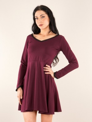 Toonzshop Bohemian Dress "Proserpine" Klänning Dam Wine | DONLY-8059