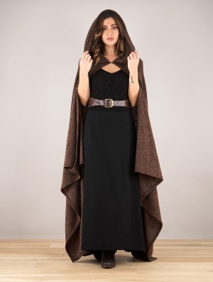 Toonzshop Danäa Hooded Long Cape Ponchos Dam Bruna | VCILF-5376