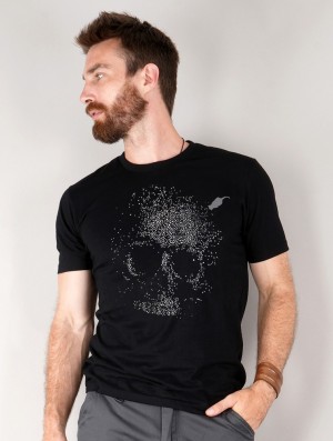 Toonzshop Dots Skull Printed Short Sleeve T-shirt T-Shirt Herr Svarta | BCGVA-6951