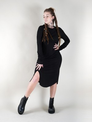 Toonzshop Elwing Midi Dress Klänning Dam Svarta | OMKCZ-5961