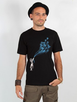 Toonzshop Flying Medusa Printed Short Sleeve T-shirt T-Shirt Herr Svarta | XOPQL-6824