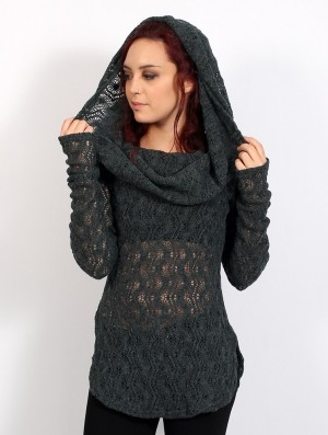 Toonzshop Hookäa Crochet Sweater Tröja Dam Grå | DFJVA-1402