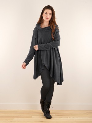 Toonzshop Inika Poncho Pullover Pullover Dam Mörkgrå | ZTJRE-6042