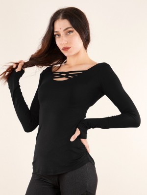 Toonzshop Layläa Long Sleeve Reversible Top Blast Dam Svarta | FUTLC-0913