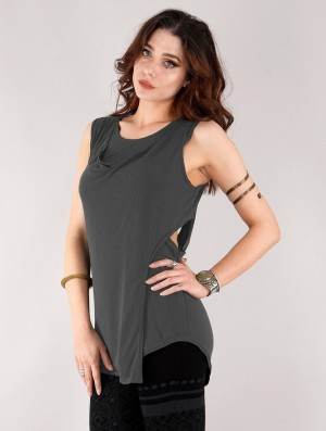 Toonzshop Leigha Loose Sleeveless Top Blast Dam Mörkgrå | ICWDK-0589