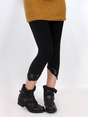 Toonzshop Lï-kaz Short Pointy Leggings With Lace Leggings Dam Svarta | DFBGT-8409