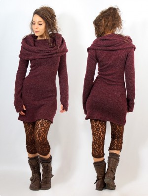 Toonzshop Mantra Sweater Dress Klänning Dam Mottled wine | IJDWN-6389