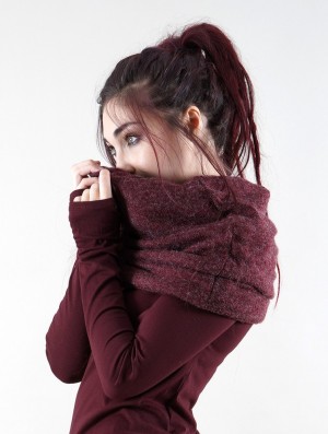 Toonzshop Oöna Snood Scarf Halsduk Dam Mottled wine | QHIAD-6480