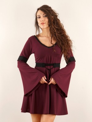 Toonzshop Reversible Bohemian Dress "Morphée" Klänning Dam Wine | SFWIJ-4278