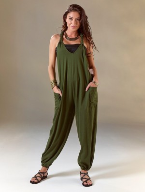 Toonzshop Sampatti Harem Pant Overalls Byxor Dam Gröna | HWGYP-7519