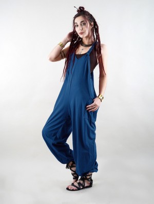 Toonzshop Sampatti Harem Pant Overalls Byxor Dam Blå | WKIDU-8413