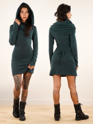 Toonzshop Shaë Sweater Dress Klänning Dam Teal | XBOHS-3042