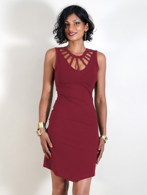 Toonzshop Sumatra Bare Back Dress Klänning Dam Wine | BWGAX-3468