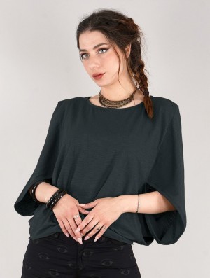 Toonzshop Wala Batwing Sleeve Oversize Top Blast Dam Svarta | GJTEL-8250