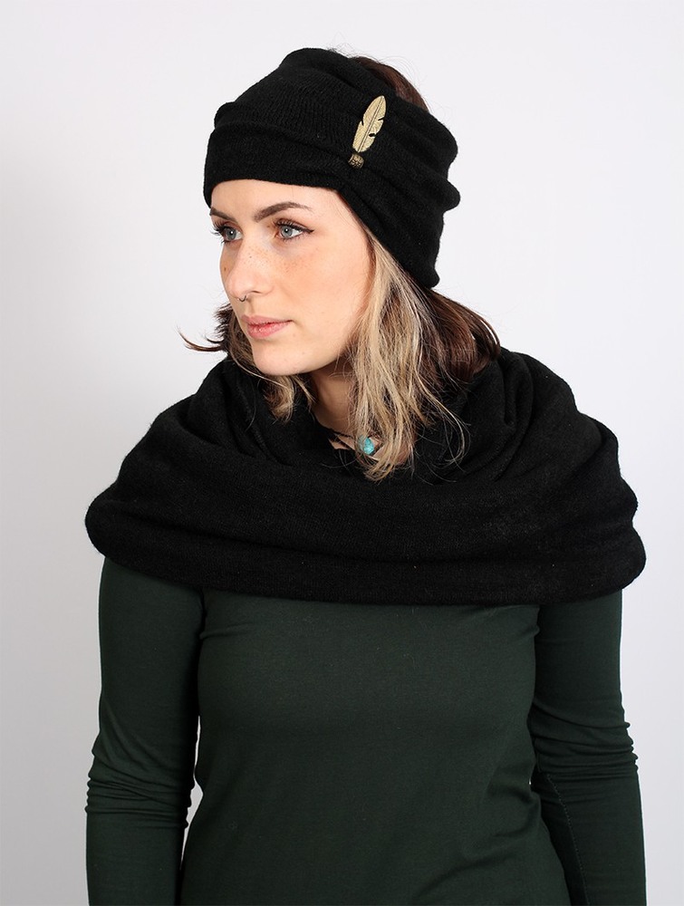 Toonzshop Aikköoz Feathered Headband Hatt Dam Svarta | KNLRI-3897