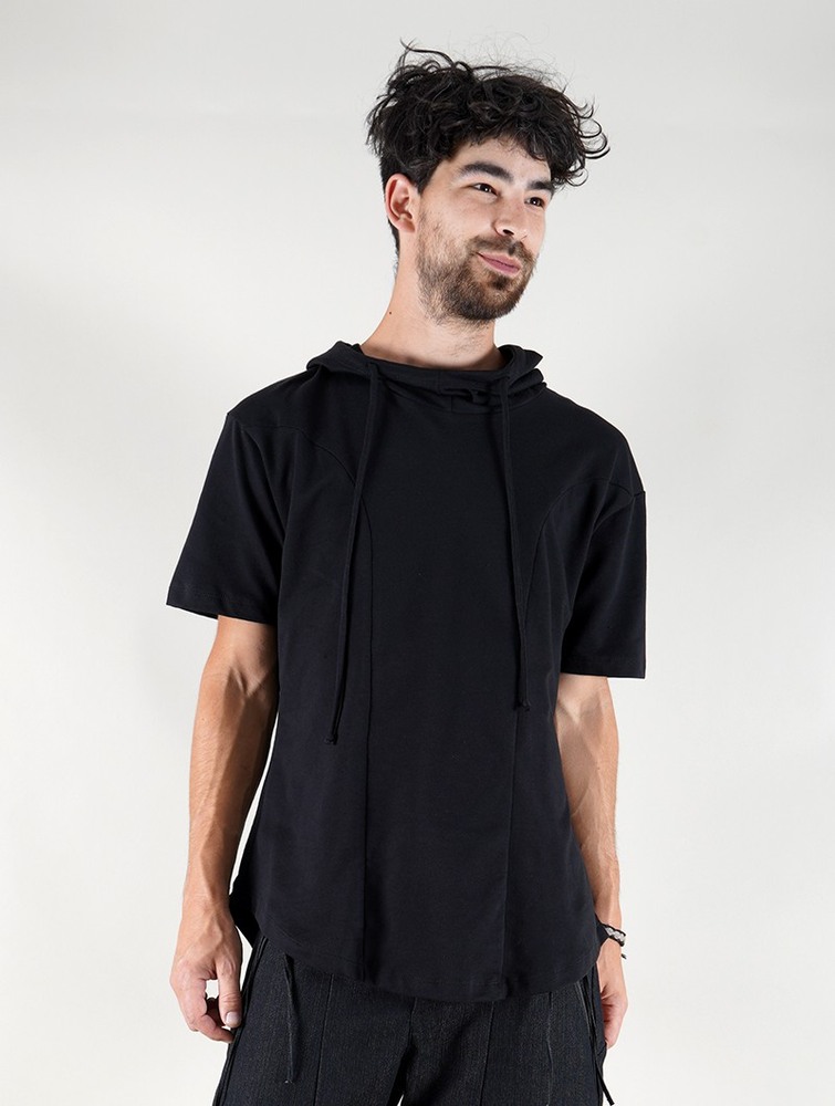 Toonzshop Aldaron Hooded T-shirt T-Shirt Herr Svarta | LTYIS-0872