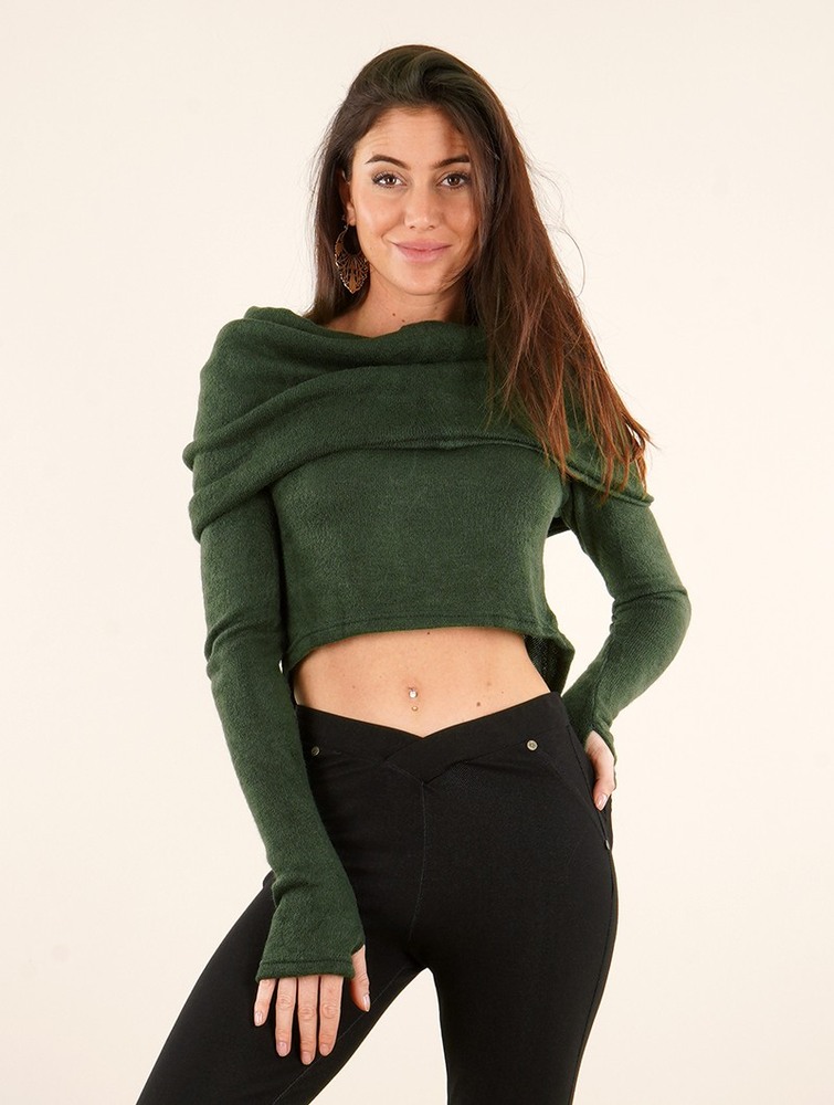 Toonzshop Alixx Pullover Bolero Pullover Dam Gröna | PQTIA-3658