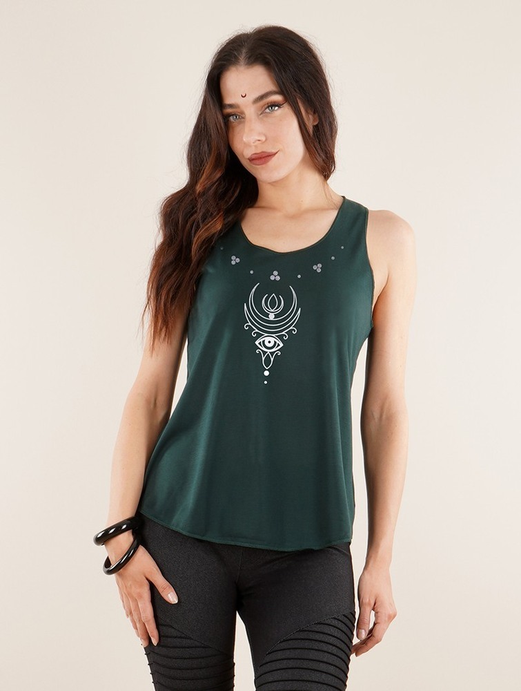 Toonzshop Alruwhani Printed Tank Top Linne Dam Silver | FQXJL-9071