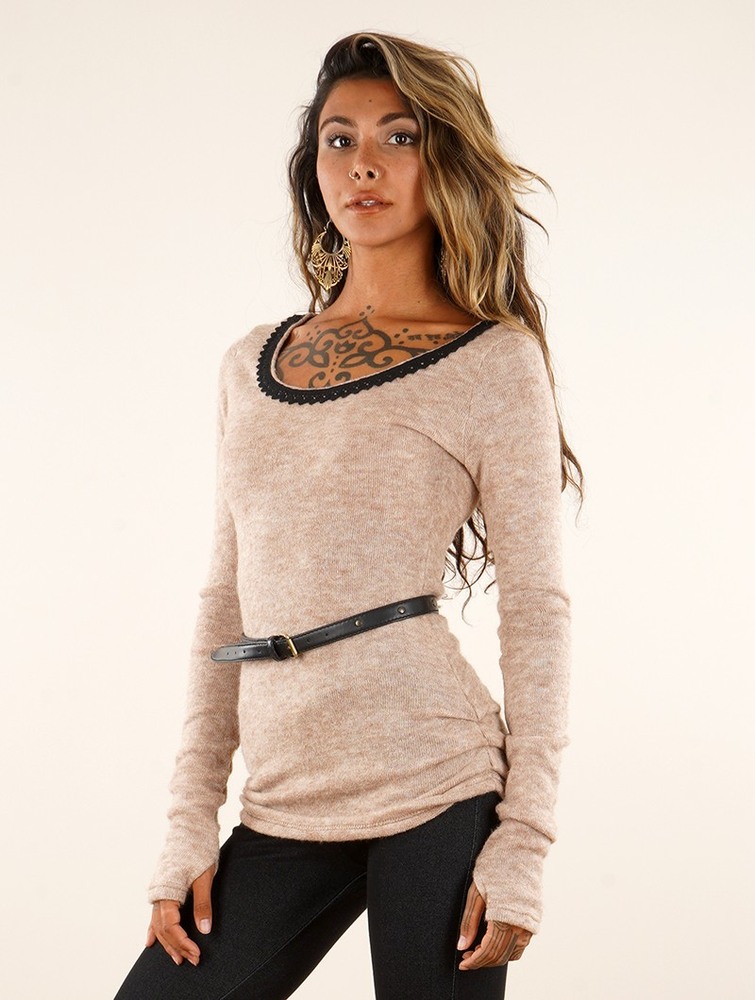 Toonzshop Aëlys Pullover Pullover Dam Beige | IEKCH-6521