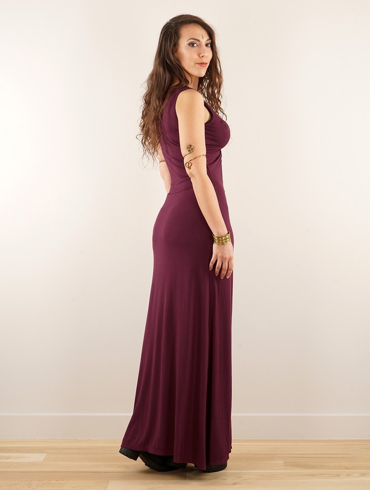 Toonzshop Andreas Long Split Strappy Dress Klänning Dam Wine | BUXIZ-7642