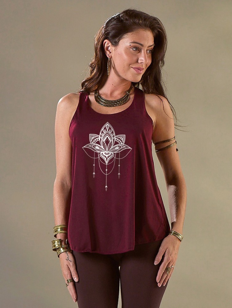 Toonzshop Anitaya Printed Tank Top Linne Dam Silver | CWYTX-2645