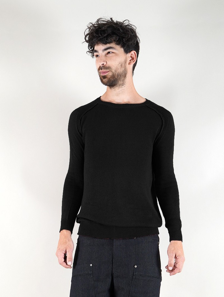 Toonzshop Arga Cotton Sweater Tröja Herr Svarta | RUTZN-9035