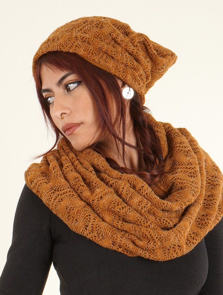 Toonzshop Aslan Pleated Crochet Beanie Mössa Dam Rusty | TDBNC-6213