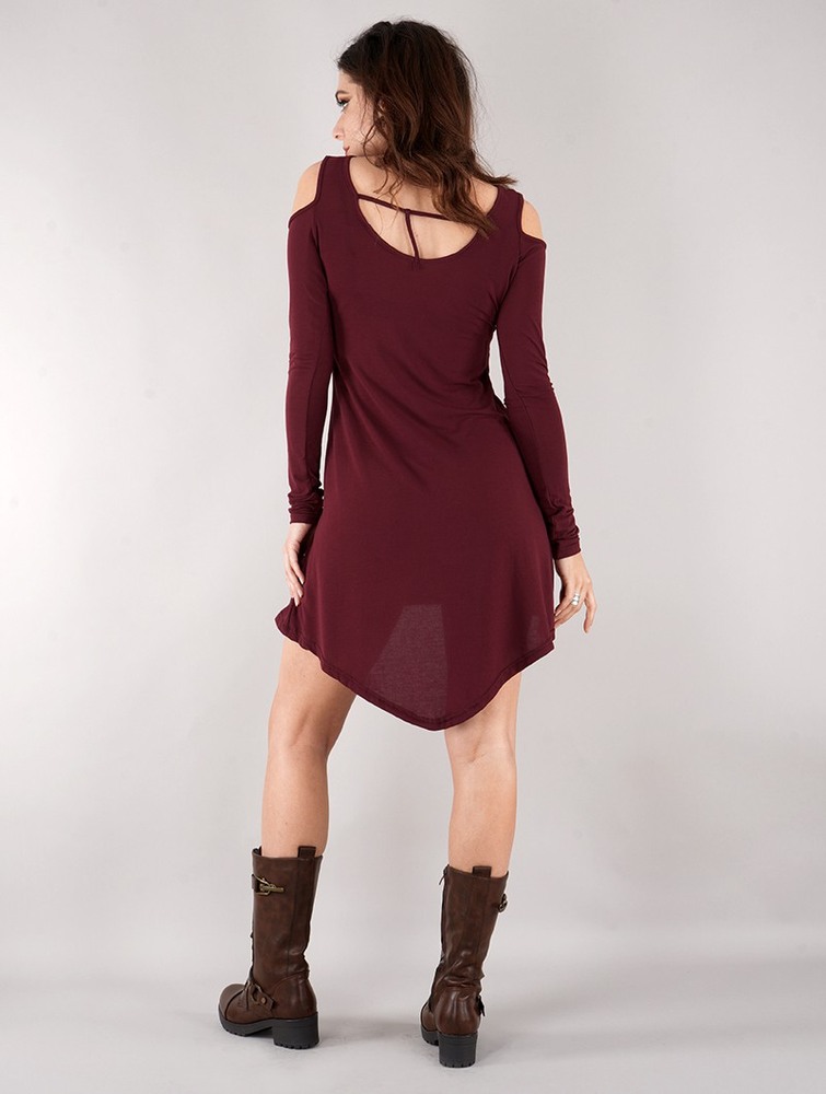 Toonzshop Atsuka Tunic Dress Klänning Dam Wine | NFXBU-6094