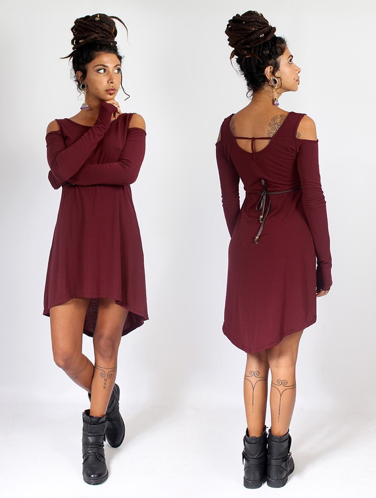 Toonzshop Atsuka Tunic Dress Klänning Dam Wine | NFXBU-6094