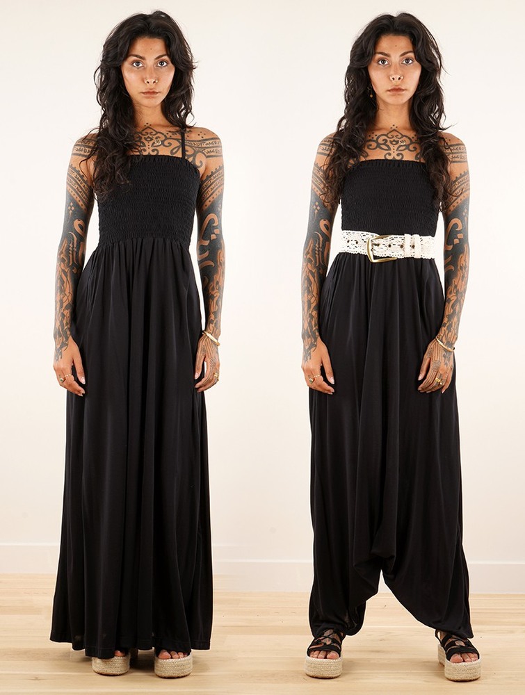 Toonzshop Aulë 2in1 Long Dress / Harem Playsuit Klänning Dam Svarta | YWEHM-7814