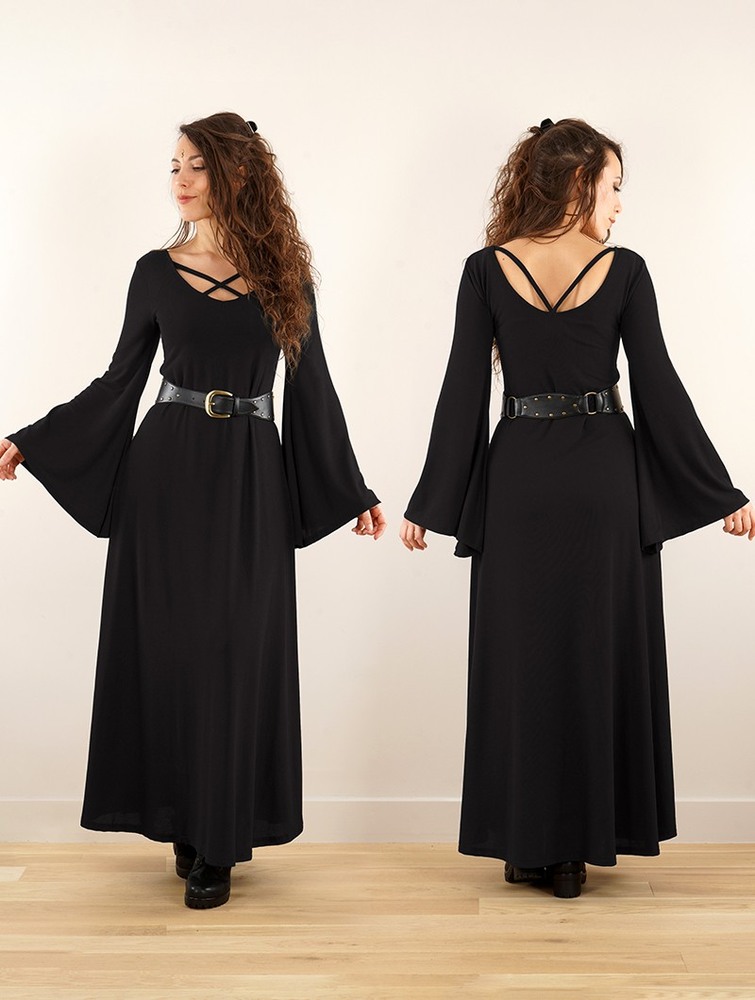 Toonzshop Black Moon Reversible Long Dress Klänning Dam Svarta | AKWED-8907