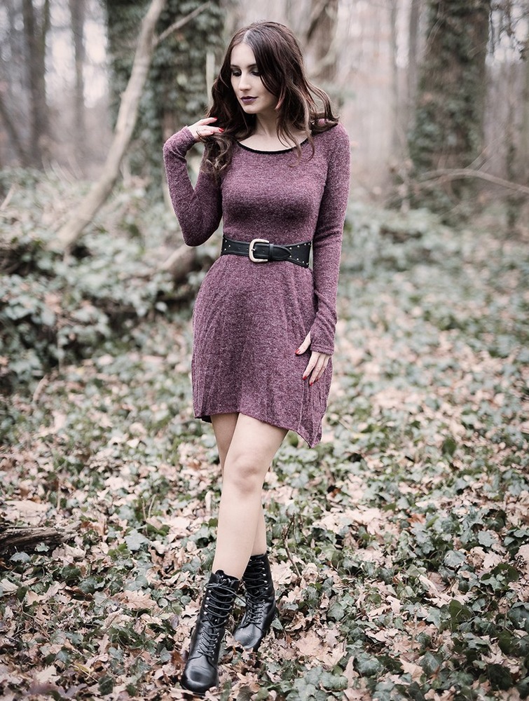 Toonzshop Bohemian Sweater Dress Klänning Dam Wine | EWIGK-6187