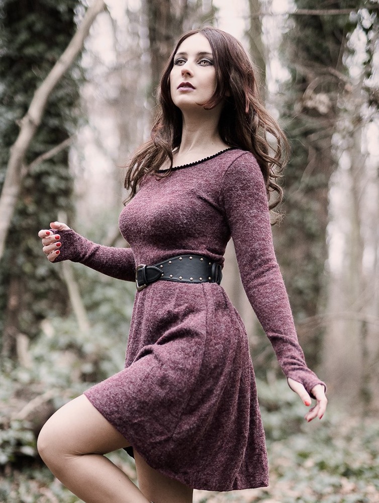 Toonzshop Bohemian Sweater Dress Klänning Dam Wine | EWIGK-6187