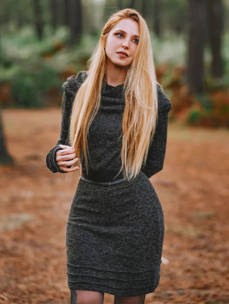 Toonzshop Chryzalide Sweater Dress Klänning Dam Grå | VQYHW-5170