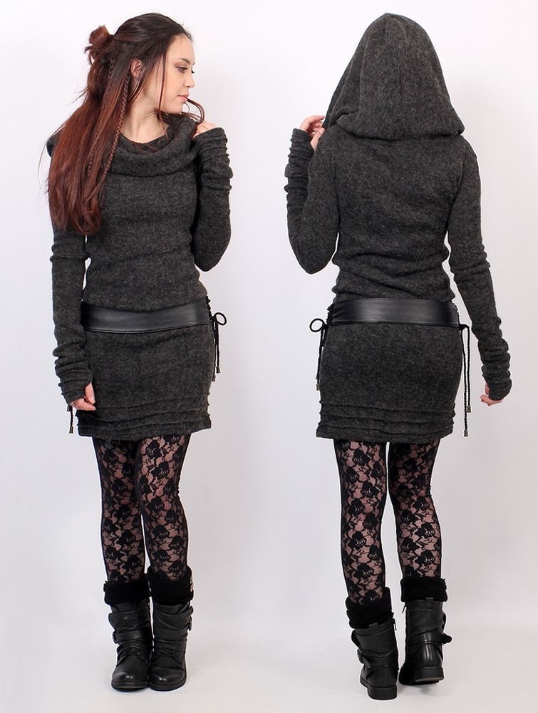 Toonzshop Chryzalide Sweater Dress Klänning Dam Grå | VQYHW-5170