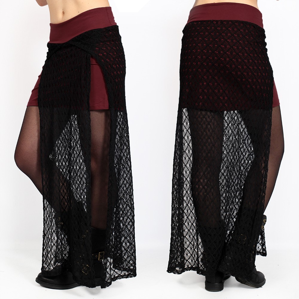 Toonzshop Creature Crochet Skirt Kjol Dam Wine | MSBAZ-7298