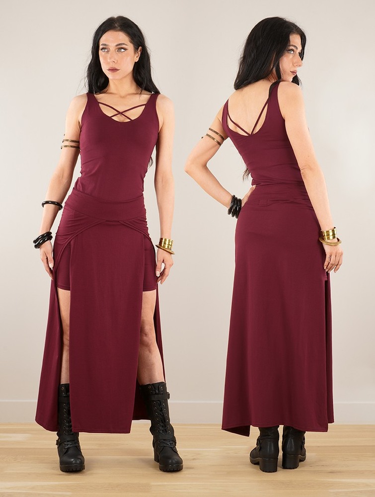 Toonzshop Creature Split Long Skirt Kjol Dam Wine | WAYQR-7912