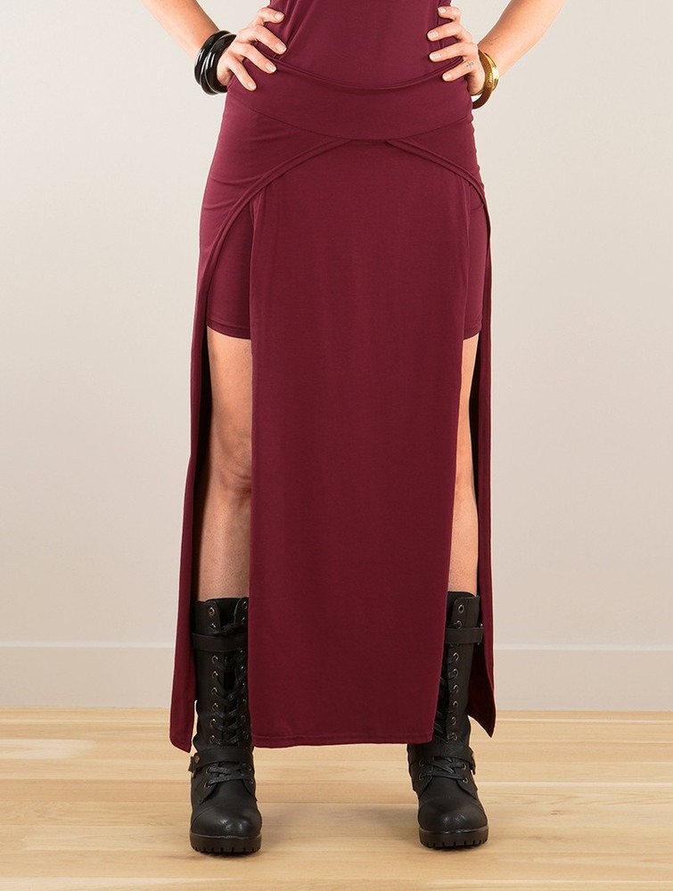 Toonzshop Creature Split Long Skirt Kjol Dam Wine | WAYQR-7912