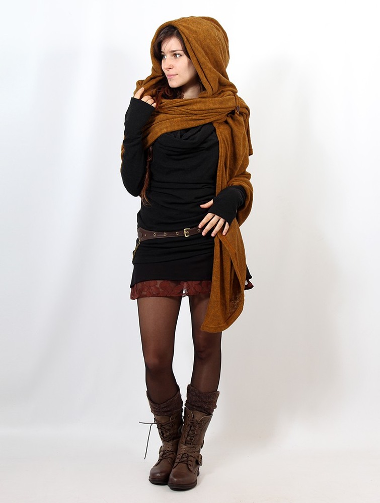 Toonzshop Danae Hooded Cape Ponchos Dam Rusty | PYZCM-7402