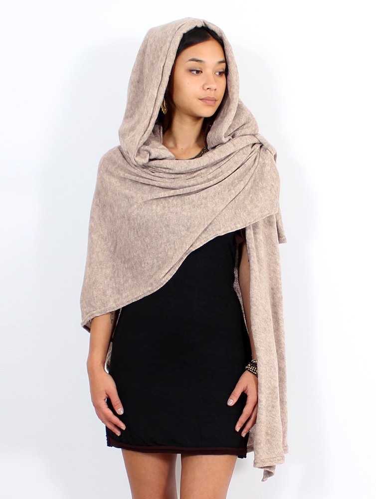 Toonzshop Danae Hooded Cape Ponchos Dam Beige | VKQJA-4983