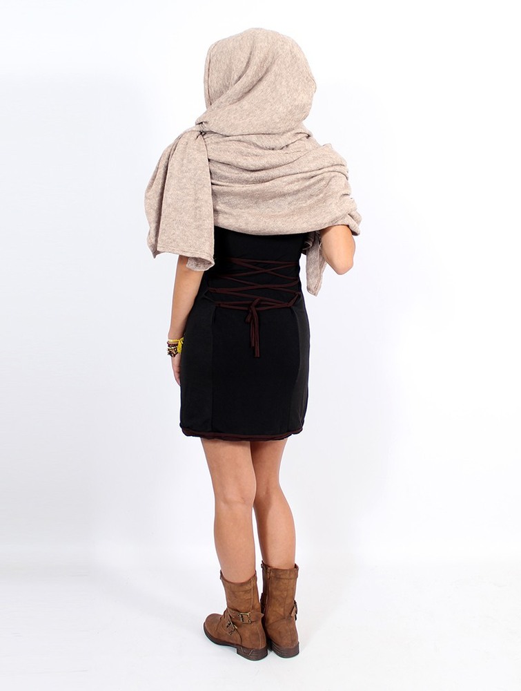 Toonzshop Danae Hooded Cape Ponchos Dam Beige | VKQJA-4983